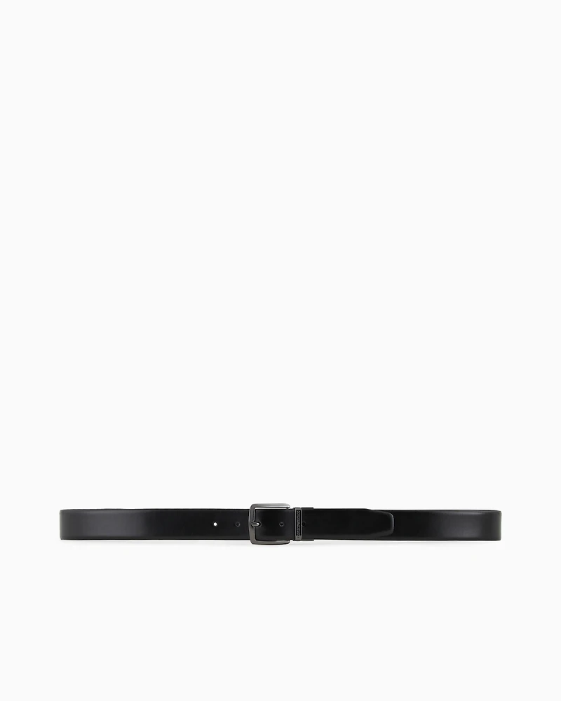 Emporio Armani - Reversible leather belt, Man, Black, Size: TU
