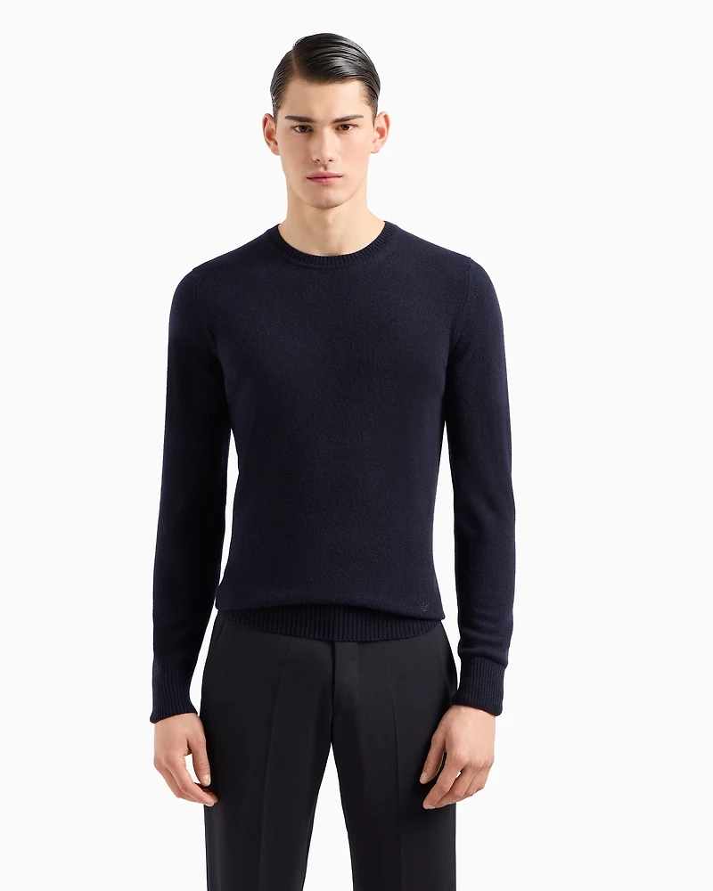 Emporio Armani - Pure cashmere jumper, Man, Navy Blue, Size: