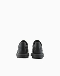 Emporio Armani - ASV recycled nylon sneakers with regenerated Saffiano details, Man, Black, Size: