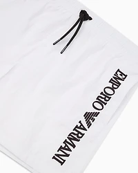 Emporio Armani - Swim shorts with vertical logo embroidery, Man, White, Size: