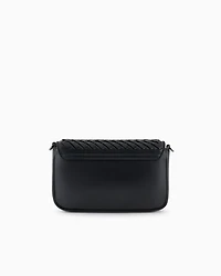 Emporio Armani - Mini bag in interwoven leather with chain shoulder strap, Woman, Black, Size: TU