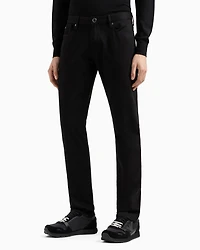 Emporio Armani - J06 Comfort stretch-gabardine, slim-fit trousers, Man, Black, Size: