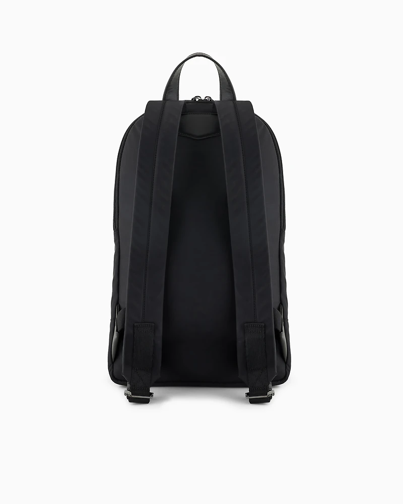 Emporio Armani - ASV recycled nylon backpack, Man, Black, Size: TU