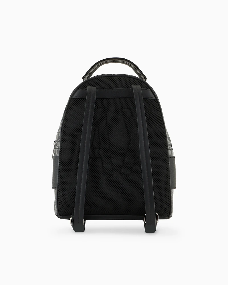 Backpack with contrasting allover logo