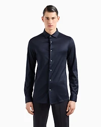 Emporio Armani - ASV Lyocell-blend jersey shirt, Man, Navy_blue, Size: