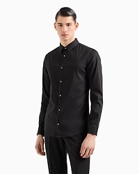 Emporio Armani - Stretch nylon-blend shirt, Man, Black, Size: