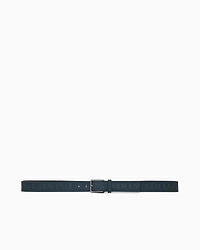 Leather belt with logo