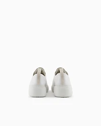 Armani Exchange - Chunky leather sneakers, Woman, White, Size: