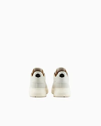 Emporio Armani - Nubuck sneakers with knurled soles, Man, White, Size:
