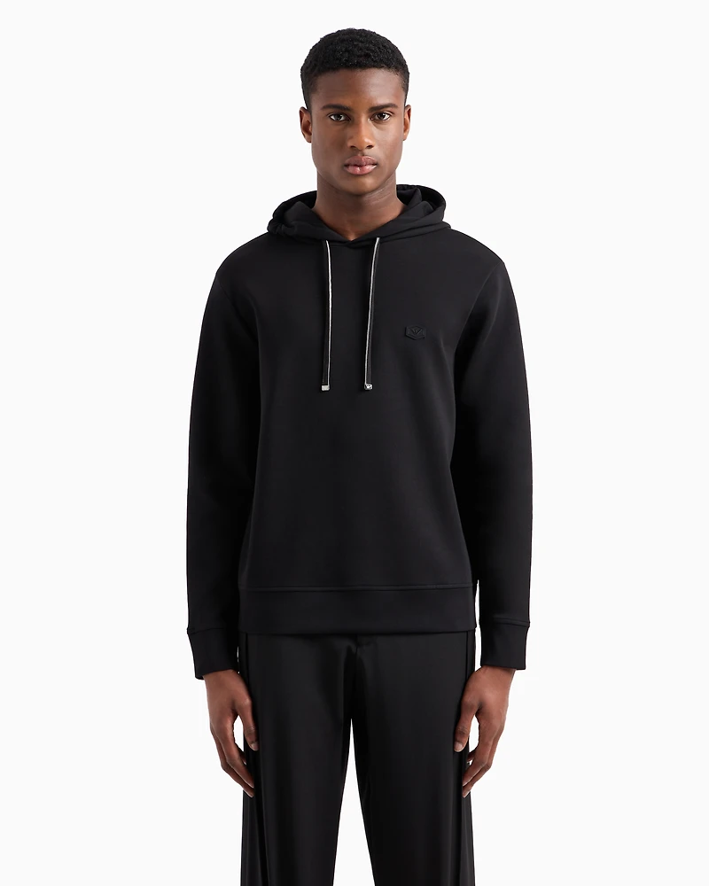 Emporio Armani - Hooded sweatshirt with micro logo patch, Man, Black, Size: