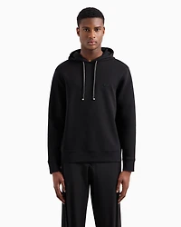 Emporio Armani - Hooded sweatshirt with micro logo patch, Man, Black, Size: