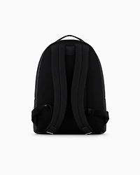 Emporio Armani - Rounded backpack in tumbled leather, Man, Black, Size: TU