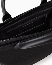 Emporio Armani - Nylon tote bag with all-over jacquard eagle, Man, Black, Size: TU