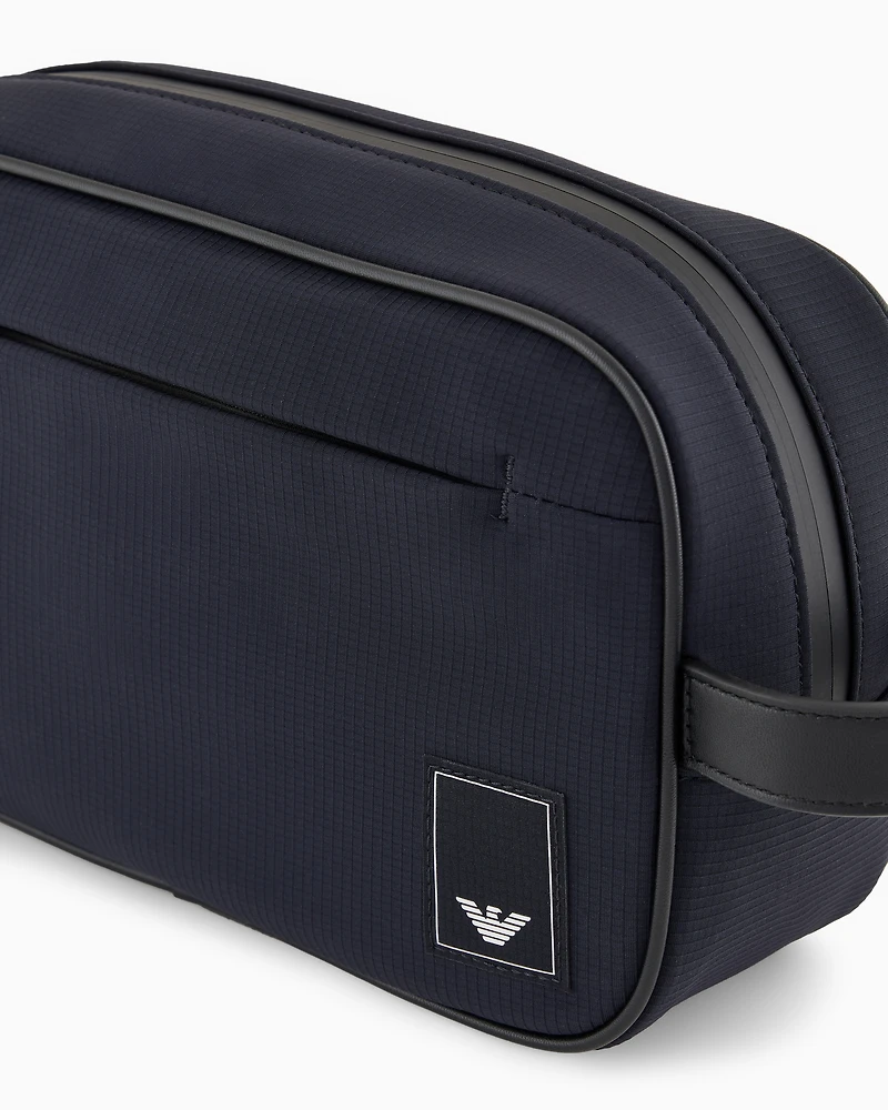 Emporio Armani - Travel Essentials nylon washbag, Man, Navy Blue, Size: TU