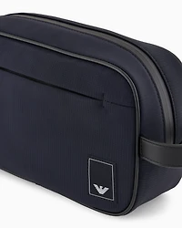 Emporio Armani - Travel Essentials nylon washbag, Man, Navy Blue, Size: TU