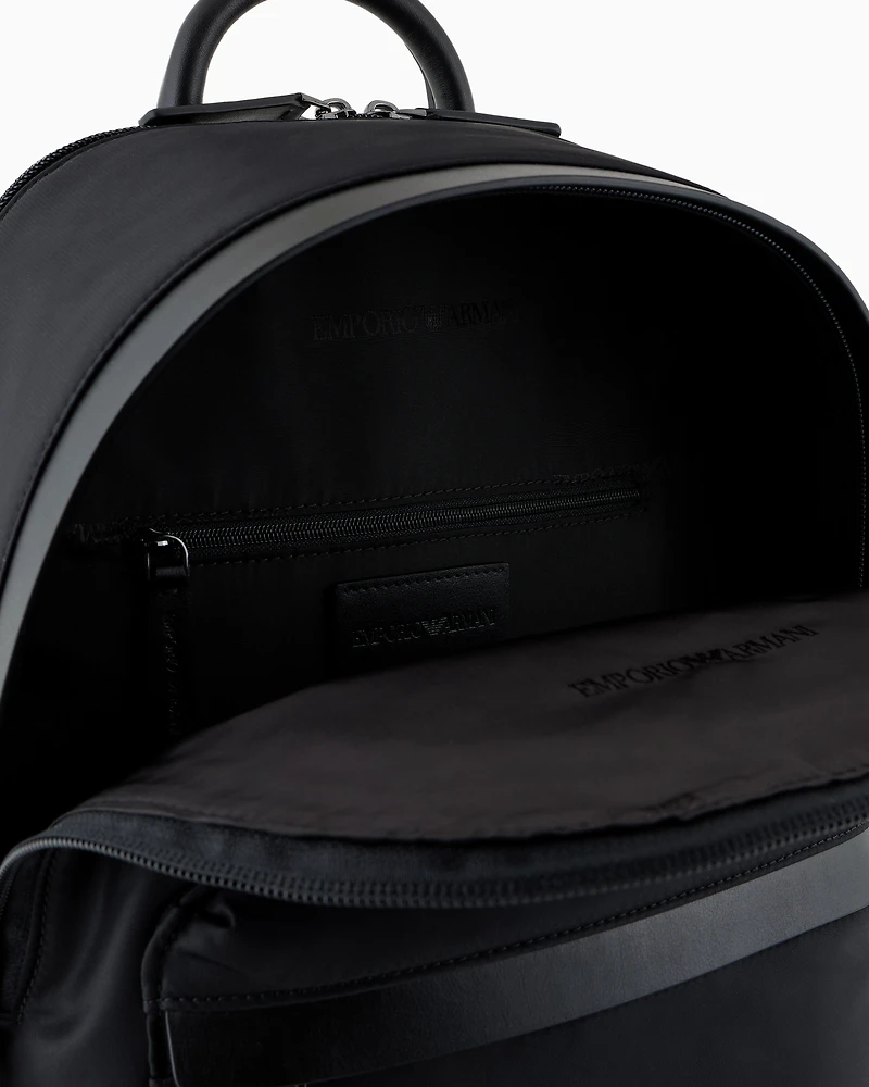 Emporio Armani - ASV recycled nylon backpack, Man, Black, Size: TU
