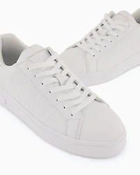 Armani Exchange - Sneakers with matching embroidered logo and metal detail, Woman, White, Size: