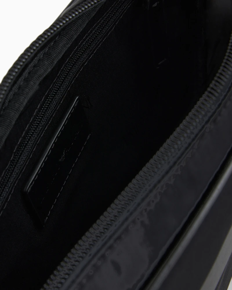 Emporio Armani - ASV recycled nylon shoulder bag, Man, Black, Size: TU