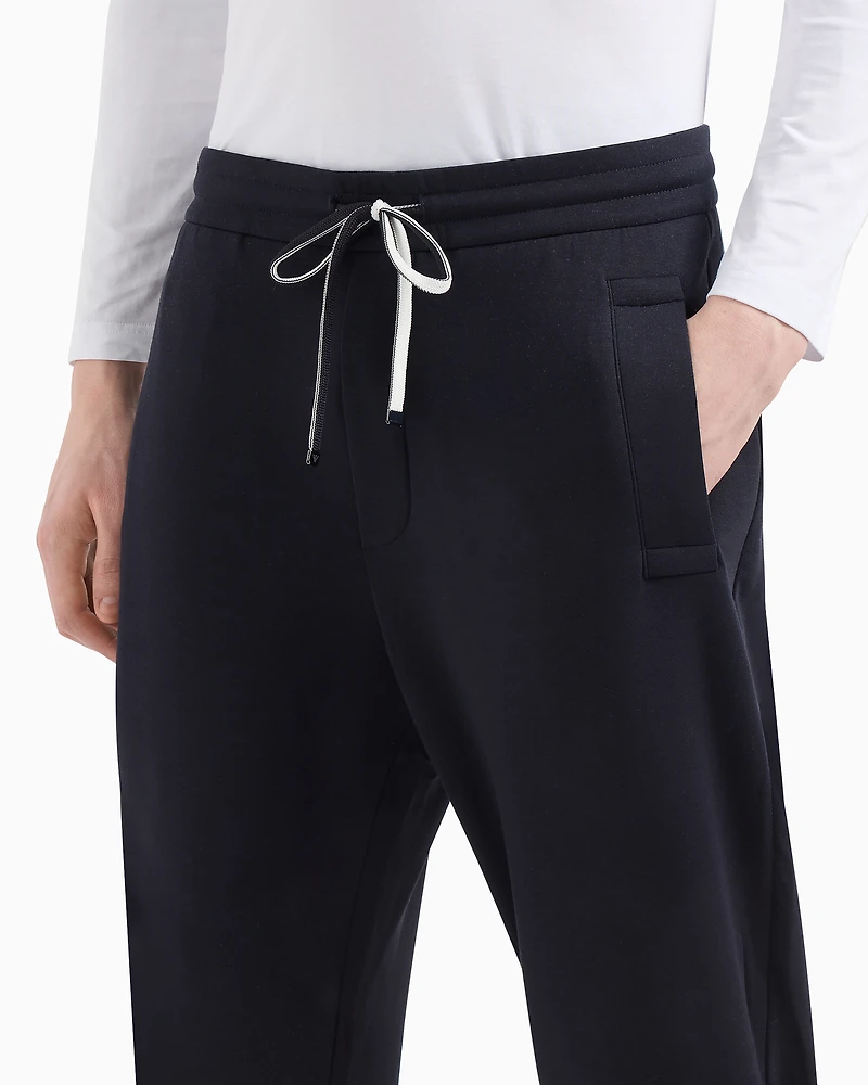 Emporio Armani - Double-jersey joggers, Man, Navy Blue, Size: