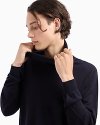 Armani Exchange - Virgin wool turtleneck sweater, Man, Navy Blue, Size: