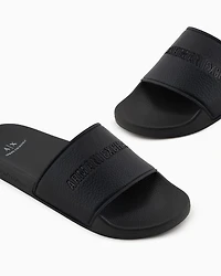 Armani Exchange - Slippers with logo band, Man, Black, Size: 39