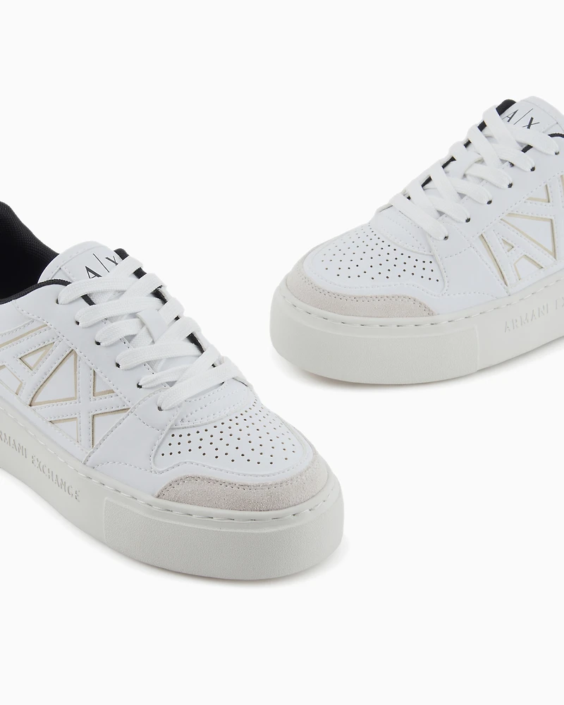 Armani Exchange - Sneakers with logo, Woman, White, Size: