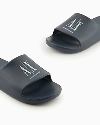 Armani Exchange - ICON PROJECT LOGO SLIDES, Man, Navy Blue, Size: