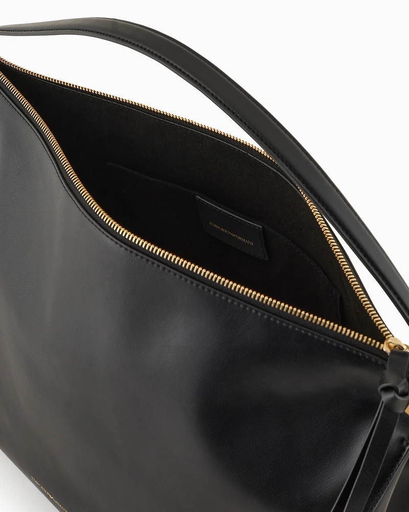 Emporio Armani - Large handbag in smooth leather, Woman, Black, Size: TU