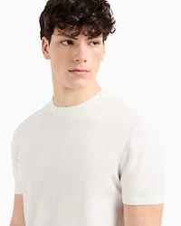 Armani Exchange -  Organic Cotton Knit T-Shirt, Man, White, Size: