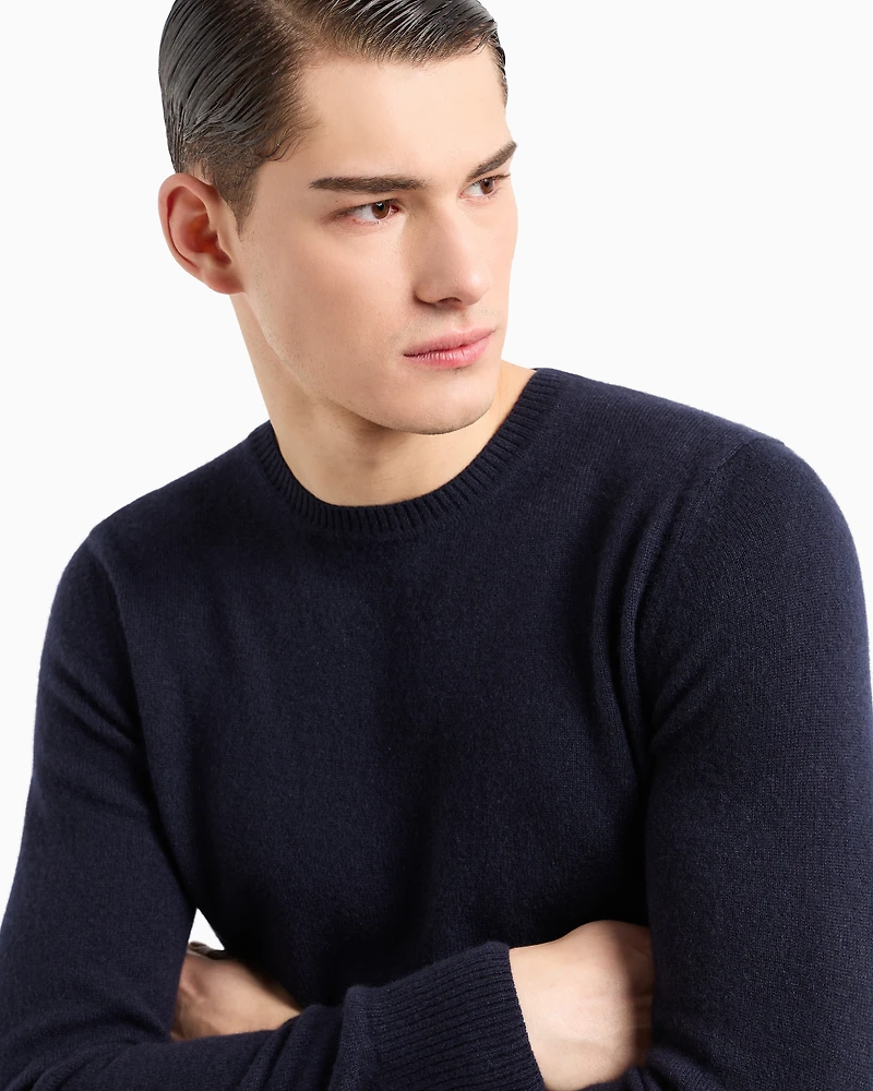 Emporio Armani - Pure cashmere jumper, Man, Navy Blue, Size: