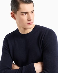 Emporio Armani - Pure cashmere jumper, Man, Navy Blue, Size: