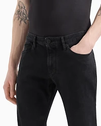 Emporio Armani - J06 Slim-fit, washed, 10.5 oz comfort-denim jeans, Man, Black, Size: