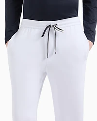 Emporio Armani - Double-jersey joggers with eagle logo patch, Man, White, Size: