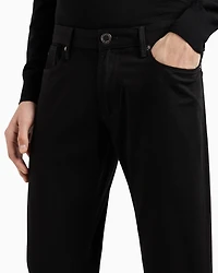 Emporio Armani - J06 Comfort stretch-gabardine, slim-fit trousers, Man, Black, Size: