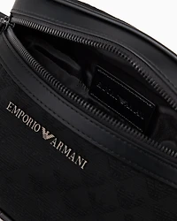 Emporio Armani - Nylon belt bag with all-over jacquard eagle, Man, Black, Size: TU