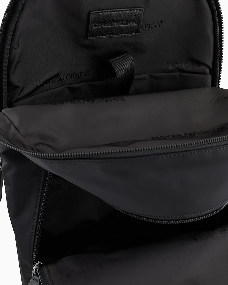 Emporio Armani - ASV recycled nylon backpack, Man, Black, Size: TU