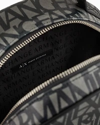 Backpack with contrasting allover logo