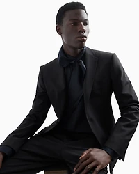 Emporio Armani - Single-breasted suit virgin-wool two-way stretch canvas, Man, Black, Size: