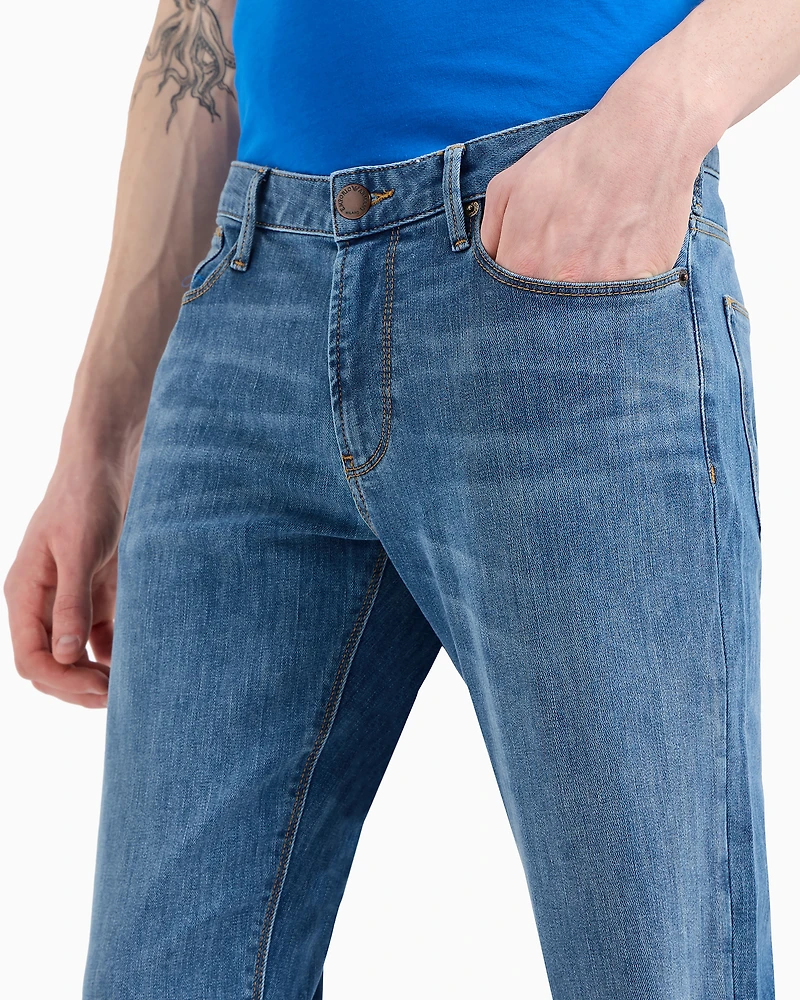Emporio Armani - J06 Slim-fit, washed, 11.5 oz comfort-denim jeans, Man, Blue, Size: