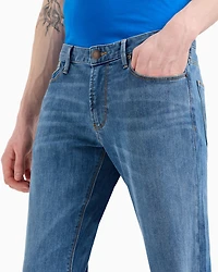 Emporio Armani - J06 Slim-fit, washed, 11.5 oz comfort-denim jeans, Man, Blue, Size: