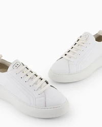 Armani Exchange - Chunky leather sneakers, Woman, White, Size: