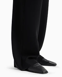Emporio Armani - Techno cady palazzo trousers, Woman, Black, Size: