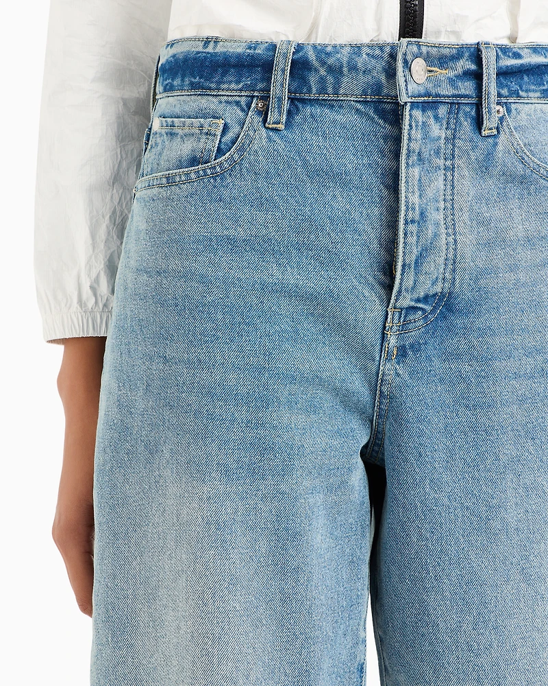 Armani Exchange - J51 carrot fit jeans stiff denim with embroidered monogram, Woman, Blue, Size: