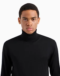 Emporio Armani - Pure virgin-wool rollneck, Man, Black, Size: