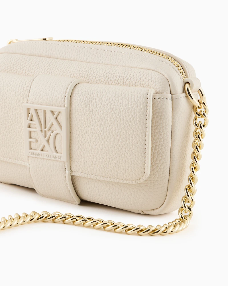 Armani Exchange - Mini shoulder bag with logo, Woman, White, Size: TU