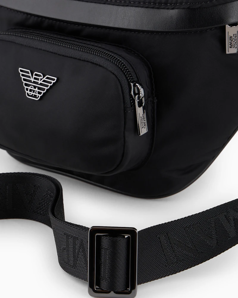Emporio Armani - ASV recycled-nylon belt bag, Man, Black, Size: TU