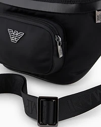 Emporio Armani - ASV recycled-nylon belt bag, Man, Black, Size: TU