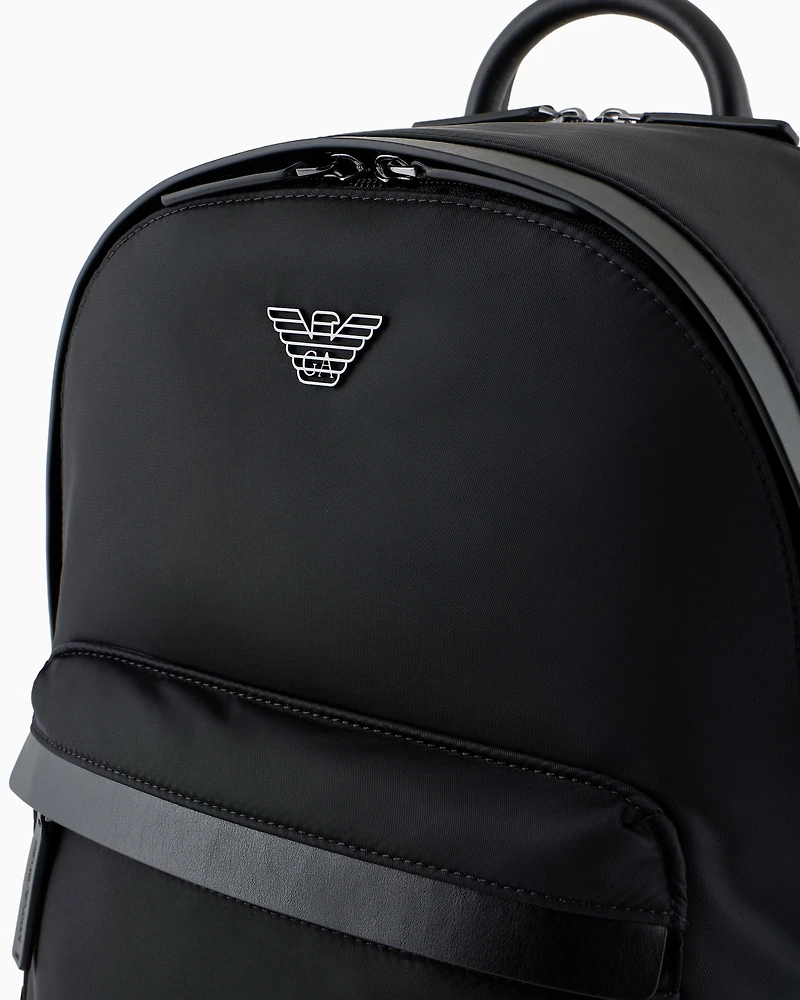 Emporio Armani - ASV recycled nylon backpack, Man, Black, Size: TU