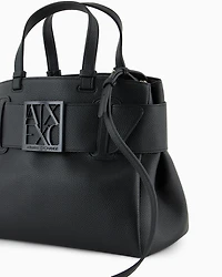 Armani Exchange - Handbag with ASV logo detail, Woman, Black, Size: TU