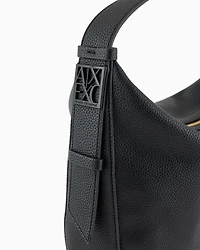 Armani Exchange - ASV Logo Hobo Shoulder Bag, Woman, Black, Size: TU